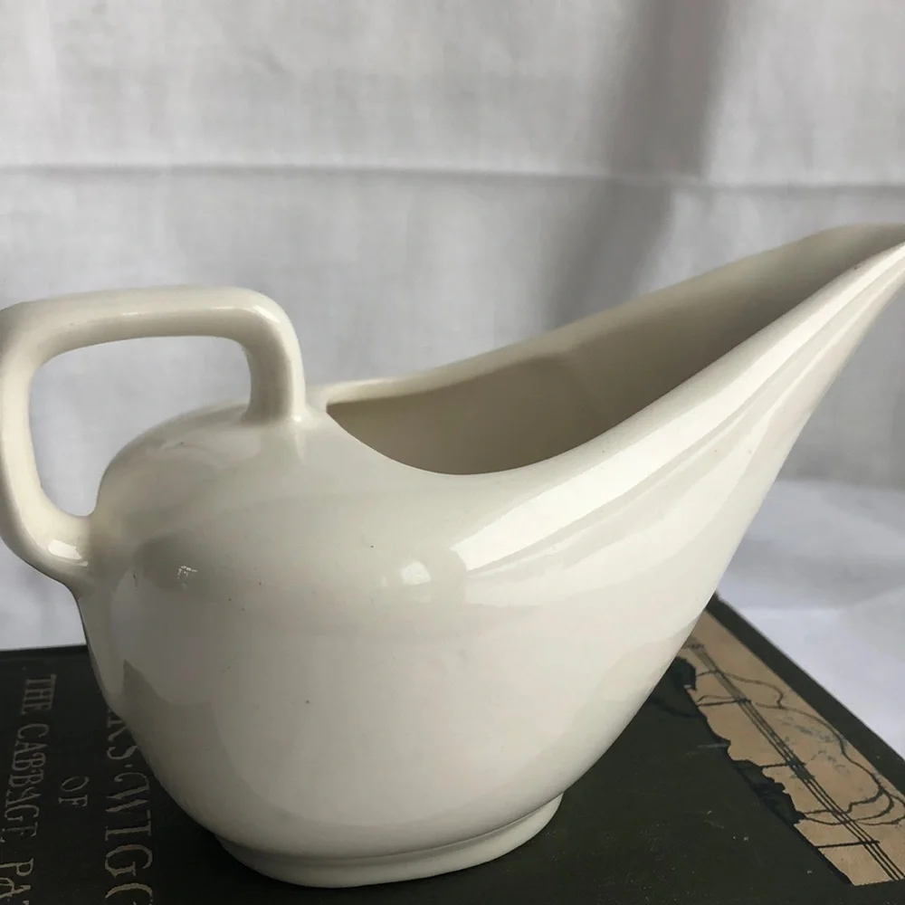 Mid century Salem pen & pencil off white creamer